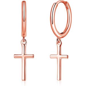 Kal-Boucles D'oreilles Cr&eacute;oles Pendantes Pour Femme En Argent Sterling 925 - Petites Cr&eacute;oles Rondes - Hypoallerg&eacute;niques - En Forme De Coeur - Croix - &Eacute;toile - Boucles D'oreilles Pendantes - Avec - Neuf