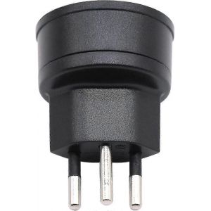 Adaptateur 2 broches de l'UE vers la Suisse / Liechtenstein Connecteur 3 broches pour visiteur fran&ccedil;ais / allemand (1 pi&egrave;ce(s),noir) - Neuf