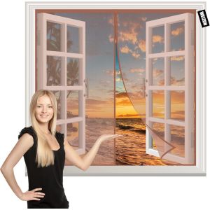 Magnétique Moustiquaire Porte Rideau-Rideau Anti Mouche Sans Percer 50x65cm Fermeture Automatique-Anti Insecte Mouche Moustique-For Le Salon/Porte Patio Brun - Neuf