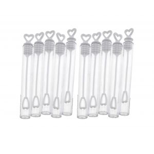 100pcs bouteilles à bulles vides amour coeur éprouvette tube à savon savon baguette tube sans liquide à bulles pour les faveurs de fête de mariage - Neuf