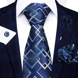 Cadeau De Vacances Marque 8 Cm Cravate Mouchoir Bouton De Manchette Ensemble D'épingles Pour Hommes Cravate Rayure Rouge Costume Accessoires Mariage Gravatas--Sf253 - Neuf