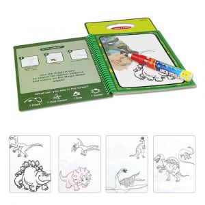 Livre De Coloriage Magique &Agrave; L'eau Avec Pages R&eacute;utilisables Et Stylo &Agrave; Dessin - Th&egrave;me Dinosaure - Neuf