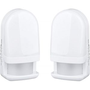 Kuwl-2er Set Veilleuses À Capteur 11-238 En Blanc Avec Fonction Automatique Directe 230v Avec Détecteur De Mouvement, Éclairage De Sécurité, Lampe À Douille, Applique 3000k Blanc Chaud - Neuf