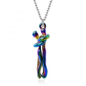 Collier Pendentif Câlin Pour Couple, Style Amour, Bijoux À Breloques, Cadeau De Saint-Valentin Pour Femme Et Fille (Multicolore) - Neuf