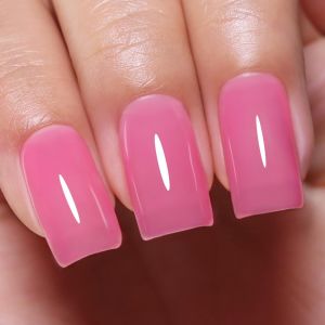 Transparent Vernis Semi Permanent, Transparent Rose Clair Vernis Gel Uv Semi Permanent Jelly French Gelée Gel Nail Polish Printemps Eté Uv Led Soak Off 10ml - Neuf