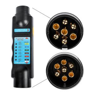 7 Testeur de prise de prise de remorque à broches - Testeur de lumière de remorque 12 V à 7 broches Outil de test de diagnostic de circuit de câblage de remorque - Neuf