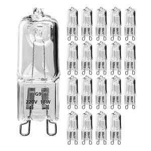 20 Ampoules Halog&egrave;nes G9, Ampoules Halog&egrave;nes Transparentes &Agrave; Intensit&eacute; Variable De 18 W - Neuf