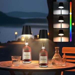 Kal-Lampe Bouteille Led 7,5 W Avec Batterie De 5200 Mah Rvb, Intensité Variable, Portable, Sans Fil, Tactile, Rechargeable Ip54, Pour L'intérieur Et L'extérieur, La Famille, Le Restaurant, Le Bar - Neuf
