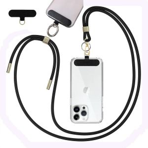 Mdy-Tour De Cou Telephone Universelle Cordon Téléphone Portable Collier De Longe Porte-Clés Patch Sangles Réglables En Nylon Pour Iphone Samsung Huawei Xiaomi Et Plus De Smartphone Noir - Neuf