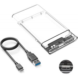 USB 3.0 2.5"" Boîtier pour Disque Dur, 5gbit / s Externe du Boîtier du Disque de 2,5"" et 7/9.5 mm de disque dur SATA et SSD, le protocole UASP de l'Accélération, de l'assiette, Pas d'Outils - Neuf