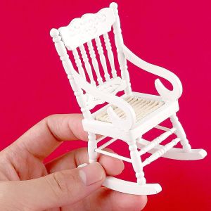 Maison de poupée Chaises en bois 1:12 Échelle Noël Maison de poupée modèle Chaises Mini maison de poupée Roche en bois - Neuf