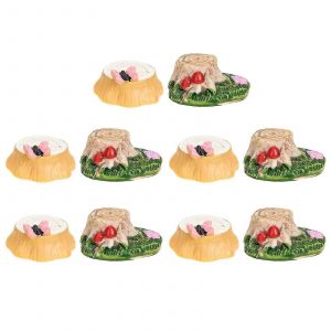 10Pcs Micro Aménagement Paysager Arbre Souche Décor Mini Jardin Ornement Arbre Souche Modèle - Neuf