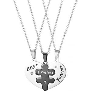 Kal-Collier D'amitié Pendentif Personnalisable 2/3/4/5/6 Pcs Bijoux C?Ur Puzzle Pour Homme Et Femme - Cartes De Voeux Gratuites Et Coffret Cadeau - Neuf