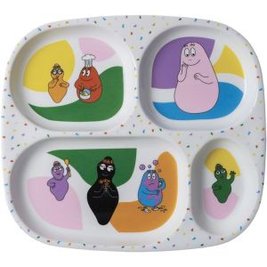 Kal-Plateau À 4 Compartiments Barbapapa - Pour Enfant 6mois+ - Mélamine - Sans Bpa - 24 X 21- Lavable Au Lave-Vaisselle - Multicouleurs- - Neuf