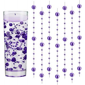 Kalanka-18 Pièces Perles D'eau Violet, Bougies Flottantes, Perle D'eau, Bougie Flottante Pour Vases, Remplisseurs De Bouteilles D'eau, Mariages, Décorations De Centres De Table (1.2m) - Neuf