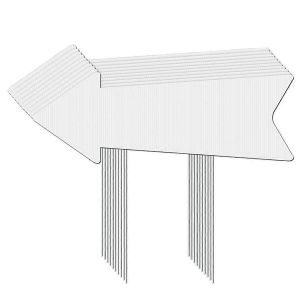Flèches directionnelles panneaux avec piquets,paquet de 4 panneaux de cour vierge - Neuf