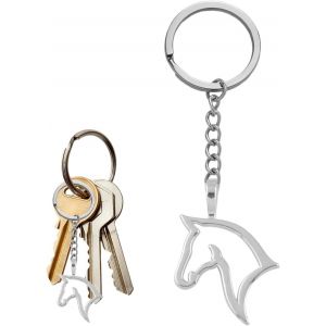 Kal-Porte-Clés Femme, Porte-Clés Exquis En Forme De Tête De Cheval Avec Pendentif À Motif De Tête De Cheval En Acier Inoxydable Creux Adapté Aux Amoureux Des Chevaux Hommes Et Femmes - Neuf