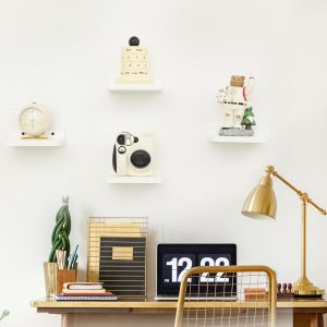 Petite &Eacute;tag&egrave;re Flottante, 12,7 X 15,2 Cm, Barres D'exposition Murales, Mini &Eacute;tag&egrave;res En Bois Rustique Pour Chambre &Agrave; Coucher, Salon, Salle De Bain, Cuisine (3, Noyer) - Neuf