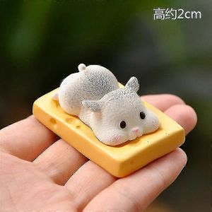 4-pack Hamster Figure Animal Toy Cake D&eacute;cor, Conte de F&eacute;e Jardin Mini Hamster Figure Jouet de Collection Ensemble pour No&euml;l Anniversaire Cadeau D&eacute;corations de Table - Neuf