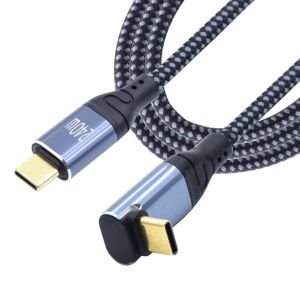 240 W Câble USB C haute vitesse 240 W Câble de charge rapide mâle vers mâle Câble de données tressé en nylon de type C à 90 degrés pour ordinateur portable et téléphone 3,28 ft (90 angles) - Neuf