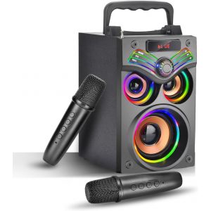 ChenQuanSarl-Enceinte Bluetooth Puissante 15 W, Enceintes Portables Puissantes, Lumières Led, 10 H De Lecture, Haut-Parleur Bluetooth Puissant Sans Fil, Basses Stéréo 360° Hi-Fi, Speaker Avec Microph - Neuf