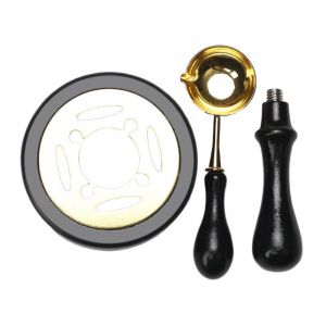 Ensemble De Tampons De Sceau De Cire,Four &Agrave; Laque,Po&ecirc;le &Agrave; Bois Massif,Fournitures De Sceau De Peinture Au Feu,Cuill&egrave;re &Agrave; Cire,Pot De Fusion De Cire Artisanal,3 Pi&egrave;ces - Type A2 - Neuf