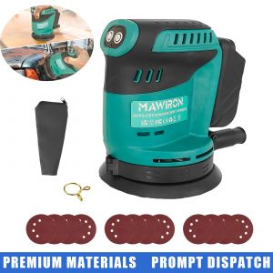 Ponceuse orbitale, polisseuse &eacute;lectrique portable, ponceuse &agrave; main avec bac de collecte de poussi&egrave;re, ensemble de 12 feuilles abrasives（Piles non incluses） - Neuf