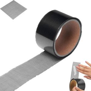 KALANKA-Ruban Adh&eacute;sif de R&eacute;paration pour Moustiquaires,5cmx5m Kit De R&eacute;paration De Moustiquaire,Moustiquaires Forte Autocollant en Fibre de Verre,Utilis&eacute; pour R&eacute;paration des Portes et Fen&ecirc;tres,Noir - Neuf