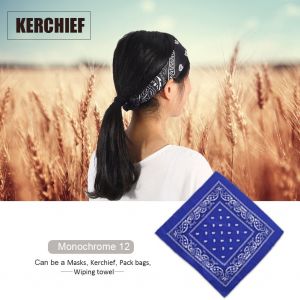 Foulard Multifonction En Polyester Imprime 55 Cm X 55 Cm Pour Cyclisme En Plein Air (Bleu Roi) - Neuf