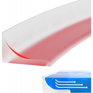 KGABERY-Blanc Seuil De Douche Barrage D'Eau 1.5M Seuil De Douche Barrage D'Eau Pliable Joint Pour Douche Silicone Barriere De Douche Anti Débordement Pour Baignoire,La Cuisine Et La Salle De Bain - Neuf