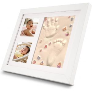 Yemaesre-Kits De Empreinte Main Pied Bebe, Moulage En Plâtre Pour Nouveau-Nés Avec Cadre En Bois, Kits De Moulage Et D'empreintes, Empreinte De Pattes Pour Chats Et Chiens, Cadeau Naissance - Neuf