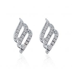 Boucles D'oreilles Retro En Alliage De Strass Pour Femmes, Style Occidental (Argent) - Neuf