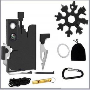 Outil multifonction 18 en 1 pour cartes de crédit - Cadeau idéal pour papa et lui - Cadeau de Noël pour homme, femme, homme ... - Neuf