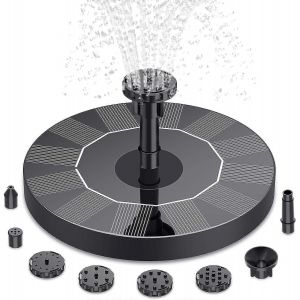 Pompe de fontaine solaire 1,4 W,fontaine solaire avec 6 buses - Neuf