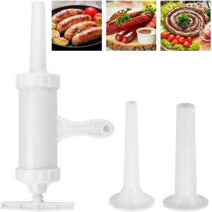 Chenquansarl-Poussoir À Saucisses Manuel Poussoir À Saucisses En Plastique Poussoir Fait Maison Pour Farcir Le Chorizo Avec 2 Entonnoirs Outils Pour Saucisses Maison Pour Cuisines Familiales - Blcanc - Neuf