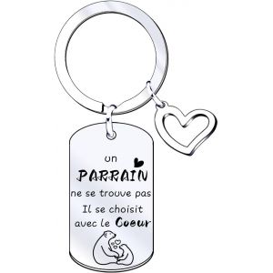 KAL-Cadeau Parrain Porte Cl&eacute;s Parrain Porte Clef Personnalisable Parrain Demande Parrain Porte Clef Porte Cl&eacute; Parrain Porte Cl&eacute; Super Parrain Cadeau Parrain Bapteme Cadeau Parrain Personnalis&eacute; - Neuf