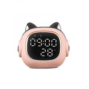 Réveils numériques Funny Cat avec Bluetooth Speake - Rose - Neuf