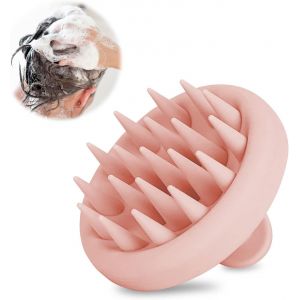 Tzf-Brosse Massage Cuir Chevelu Beige, Masseur Silicone Pour Shampooing, Nettoyage, Exfoliation Et Stimulation De La Croissance Des Cheveux - Neuf