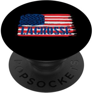 Cfux-Casque Lacrosse Avec Drapeau Américain Vieilli Lax Pour Hommes, Femmes, Enfants Popsockets Popgrip Interchangeable - Neuf