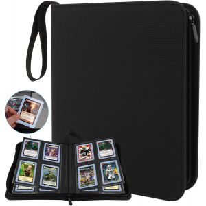 Mdy-Album De Cartes À Collectionner, Classeur Carte 20 Pages Album De Cartes Avec Fermeture Zippée, 4 Pochettes Par Page Pour 160 Cartes Porte Cartes Pour Top Loaders Cartes 3""X4 - Neuf