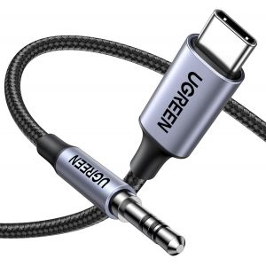 KALANKA-1M C&acirc;ble USB C Jack 3.5mm TRS St&eacute;r&eacute;o Auxiliare Voiture Nylon Tress&eacute; Compatible avec iPhone 17 Pro Max Air 16 iPad Galaxy S25 S24 S23 A55 Pixel 9 8 7 Adaptateur Casque Type C Audio DAC (Gris) - Neuf