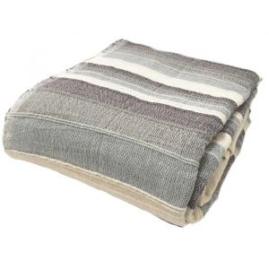 Tendance Perso - Plaid Jet&eacute; De Canap&eacute; / Jet&eacute; De Lit Tiss&eacute; - Akola - 220x240 Cm - Gris - 100% Coton - Grand Boutis En Cama&iuml;eu - Neuf
