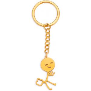 Kal-Pendentif Pet Enfants Porte-Cl&eacute;s Dr&ocirc;le Squelette Smiley Petit Homme Langage Des Signes Sac Pendentif Cl&eacute; Voiture Couple Cadeau - Neuf