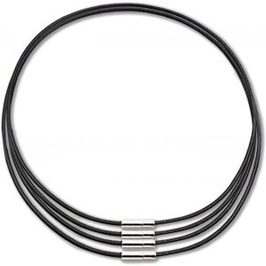 Kal-Lot De 4 Colliers En Cuir Tress&eacute; Pour Colliers De 2 Mm En Cuir Synth&eacute;tique Noir Avec Fermoir En Caoutchouc Collier En Cuir Tress&eacute; Pour Hommes Et Femmes 40-55 Cm, Mehrere Gr&ouml;&szlig;en, Corde En Cire, - Neuf