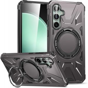 TRAHOO-pour Coque Samsung S25 Plus Magn&eacute;tique avec Support Anneau Metal pour MagSafe Etui Protection Samsung Galaxy S25 Plus Coque, Housse Rigide Aimant&eacute;e Antichoc Qualit&eacute; Militaire (Gris) - Neuf