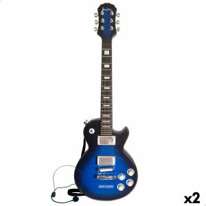 Guitare bebe Bontempi ROCK jouet musical initiation musique en plastique taille 68 cm set de 2 ideal pour premiere decouverte - Neuf