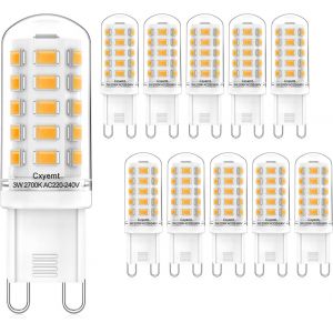Kalanka-Ampoules Led G9 3w &iquest;&iquest;Quivalent &iquest;&iquest; 28w 33w 40w Halog&iquest;&iquest;Ne Lumi&iquest;&iquest;Re Blanc Chaud 2700k, Ac220-240v,Mini Lampe &iquest;&iquest; &iquest;&iquest;Conomie D'&iquest;&iquest;Nergie,Non Dimmables,Sans Scintillement,Paquet De 10 - Neuf