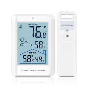 ChenQuanSarl-Thermomètre D'Intérieur Et D'Extérieur Sans Fil, Hygromètre Numérique Précis, Température Et Humidité, Portée De 100 M, Thermomètre Intérieur Et Extérieur Pour La Maison Et La Terrasse - Neuf