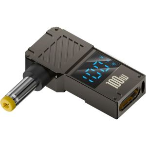 KALANKA-Adaptateur Type-C USB-C vers Prise Jack CC 4,8 x 1,7 mm, Affichage LED Intelligent, Puissance de Sortie 100 W, Charge PD 20 V 5 A, Adaptateur 65 W pour Ordinateur Portable - Neuf