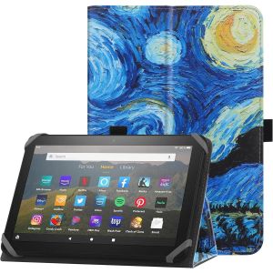 LORANKA-&Eacute;tui Universel pour 7"-8" Tablette Fire HD 8 2020/2022 & Fire HD 8 Plus 2020/2022 avec Support Folio et Dragonne Housse de Protection pour 7"-8" Samsung Android Tablette - Nuit &eacute;toil&eacute;e - Neuf